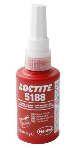 LOCTITE 5188 Nagy rugalmasságú, hőálló, olajtűrő anaerob, piros