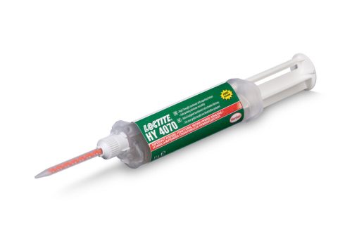 LOCTITE HY 4070 Két komponensú, áttetsző, nagy szilárdságú, réskitöltő, hibridragasztó. A csomagolás tartalmaz 4 db keverőszárat