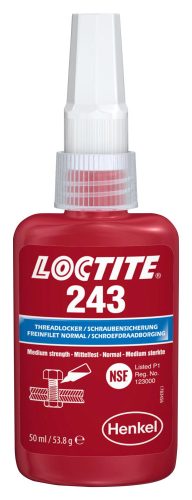 LOCTITE 243 Közepes szilárdságú csavarrögzítő, olajos felületen is működik, növelt hőállóságú (180ºC), inaktív anyagokon is kikeményedik 