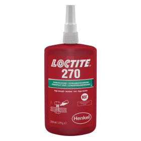   LOCTITE 270 Nagy szilárdságú csavarrögzítő olajos felületen is működik, növelt hőállóságú (180ºC), inaktív anyagokon is kikeményedik 